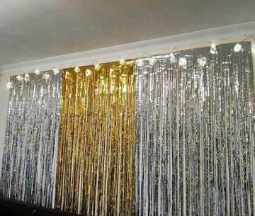 拉花彩帶閃光婚禮門簾金色絲帶舞蹈婚慶裝飾條帶舞臺兒童結婚跳舞