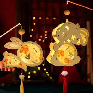 元宵節燈籠新款場景布置掛件花燈兔子燈兒童古風掛飾手工diy裝飾