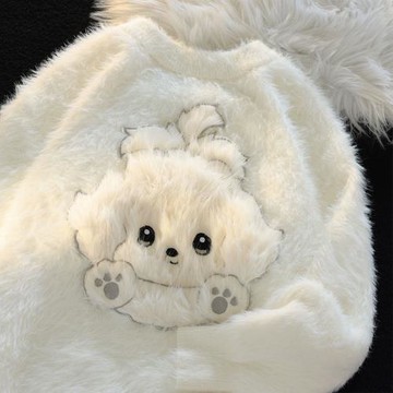 軟糯可愛小狗馬海毛毛衣女2026新款小個子甜妹減齡百搭針織衫上衣