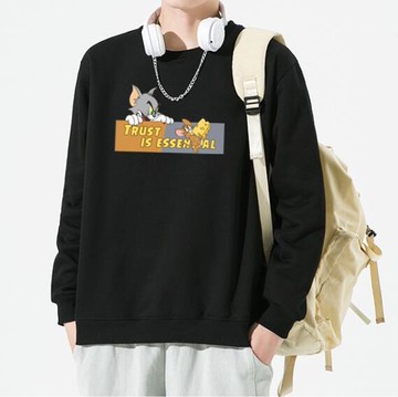 FINDSENSE X 2022 街頭時尚 男士 tomandjerry印花 圓領T恤 長袖外套 圖案T恤