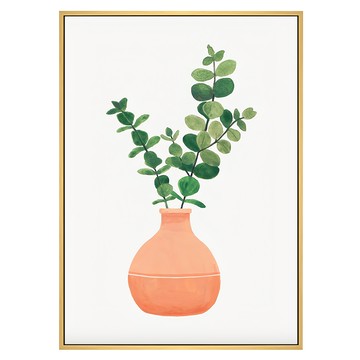 盆栽意趣 銀葉桉 木框畫 40 x 30cm 居家裝飾  木色