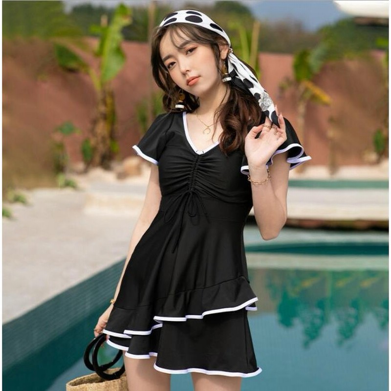 水着レディース ワンピース型 ガールズ フリル スイムウェア スイミング ママ水着 大きいサイズ 2色 海水浴 温泉 ビーチ ミズギ 可愛い 通販 Lineポイント最大0 5 Get Lineショッピング