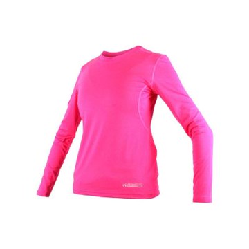 FIRESTAR 女機能緊身長袖-T恤 長T 健身 瑜珈 NL708-45 螢光粉