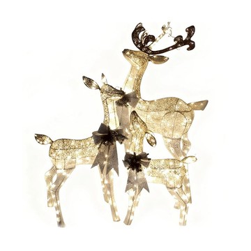 【谷天GU TIN】聖誕節發光鹿 商場裝飾 戶外鐵藝鹿 帶燈草坪院子亮光聖誕鹿擺件