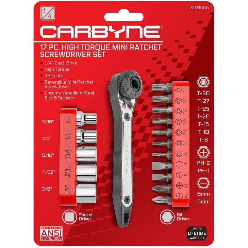 CARBYNE 17ピース 直角 ミニラチェットレンチ スクリュードライバー 1