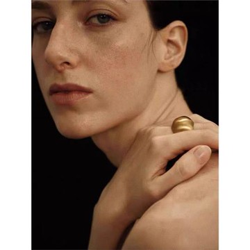 LOCO 意大利拉絲工藝 極簡都市風格磨砂面圓球簡約戒指指環