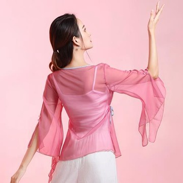 古典舞舞蹈服練功服女身韻紗衣仙氣飄逸上衣中國民族舞演出服