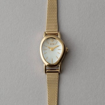 【ete】輕奢不規則寶石形手錶(金色)