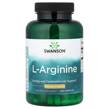 Swanson Vitamins, L-精氨酸，500 毫克，200 粒膠囊