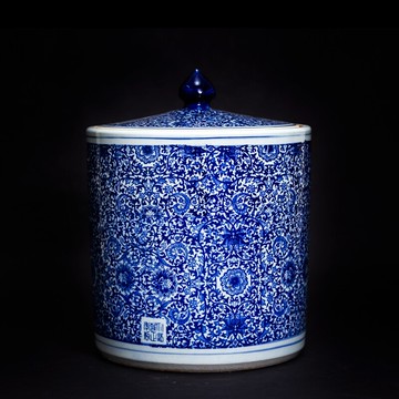 景德鎮陶瓷仿古萬花茶葉罐子中式家用大號帶蓋密封防潮儲物罐超大
