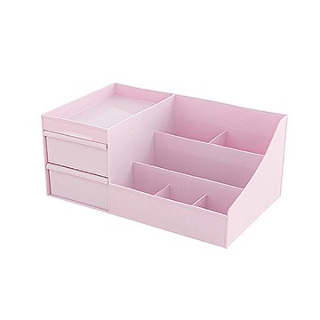 FAmILyLIFE 生活 簡約風抽屜式化妝品收納盒 A-048  粉色  1個