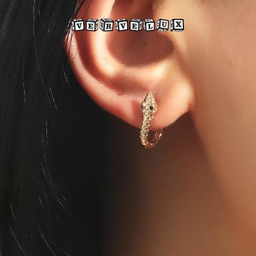 两件9.9折🔥臺灣出貨🔥可開發票✅ins復古創意蛇形耳釘 時尚個性朋克屬耳環耳扣飾品女