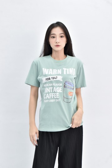 【加購優惠】(M) jeanswest 棉質純棉印花綠色短袖上衣