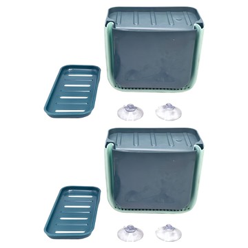 EDISH 廚房水槽伸縮瀝水籃置物架 粉灰藍隨機 2個 收納好幫手