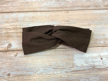 交叉髮帶/素色款/深咖啡