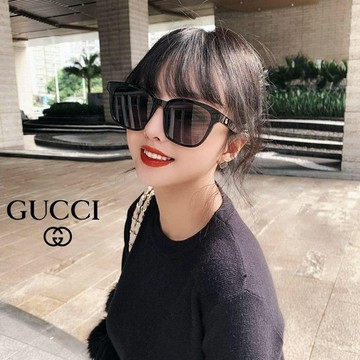 【GUCCI 古馳】韓版膠框太陽眼鏡(GG0637SK-001 雙G LOGO)