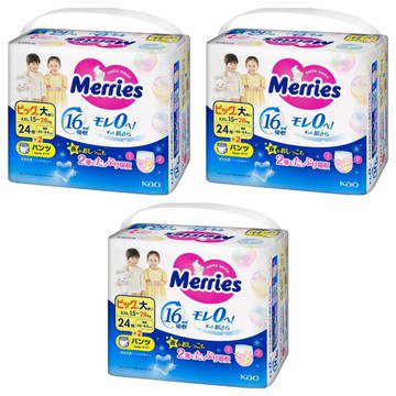 Merries 妙而舒 瞬吸舒爽 妙兒褲/尿布 15~28kg  XXL  78片
