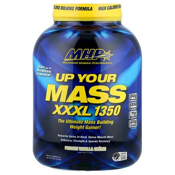 MHP, Up Your Mass增肌粉，XXXL 1350，法國香草奶油口味，6磅（2728克）