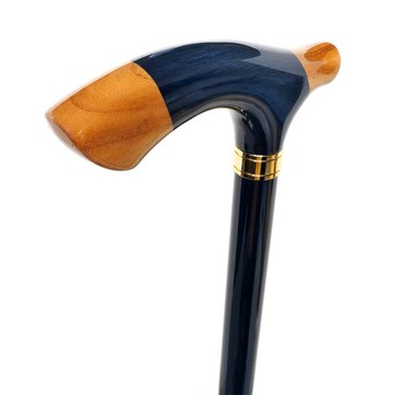 組木手把手杖 櫸木・橡木 天然木製單杖