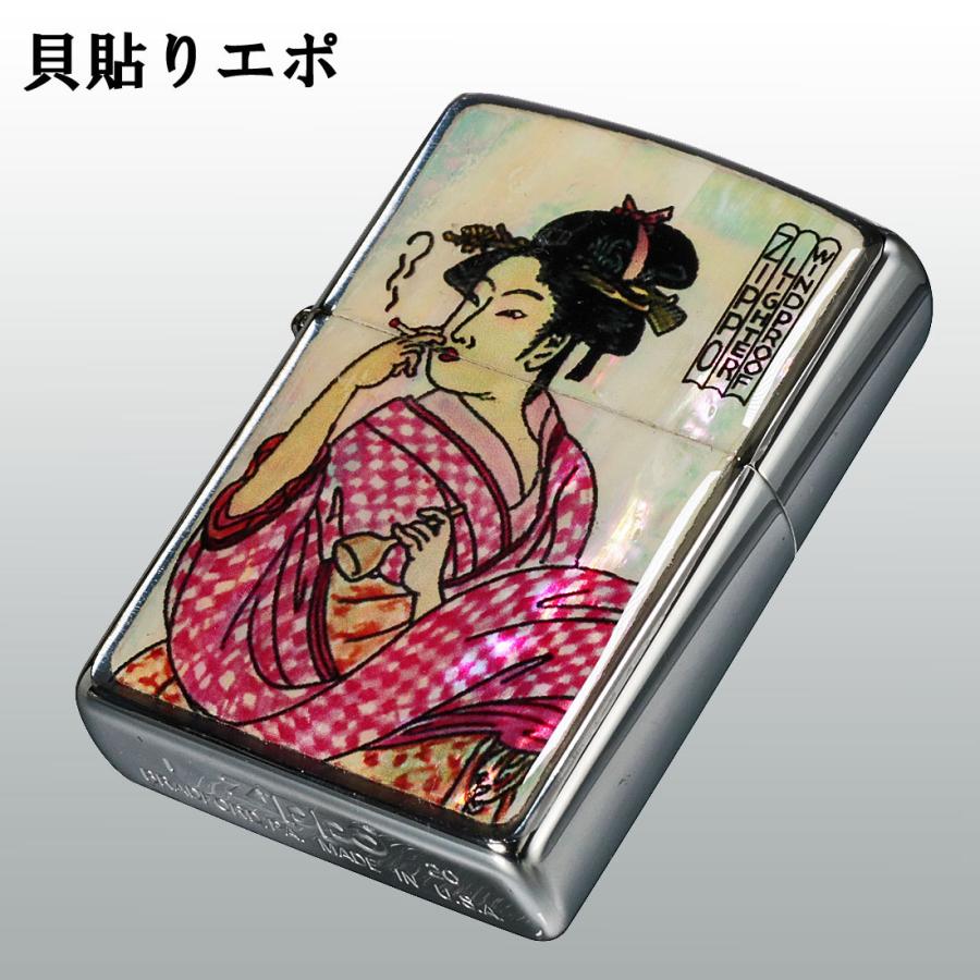 ZIPPO 貝貼りエポ 煙を吹く女