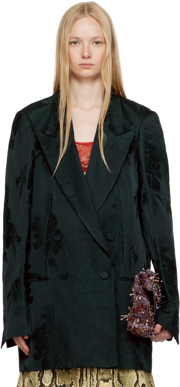 Dries Van Noten 绿色提花西装外套