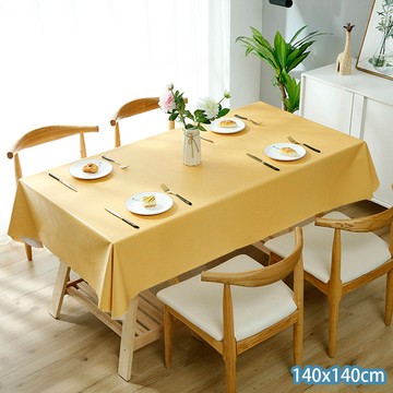 【嵐楓居家】北歐素色系桌巾140x140_黃色_廠商直送