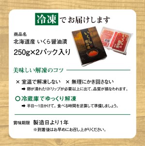 北海道産 いくら醤油漬（冷凍）２５０ｇ×２パック入り OSMM006