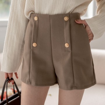 造型四釦A字後鬆緊短褲 PA9806-9【現貨】