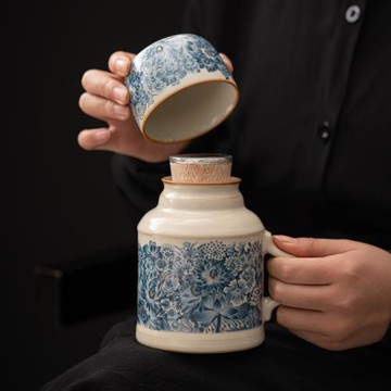 汝窯茶杯陶瓷個人專用高檔精致水杯辦公室泡茶杯一人飲喝茶杯子