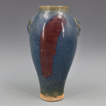 宋鈞窯點彩虎頭罐手工仿古老貨瓷器家居老貨包老擺件古董古玩收藏1入