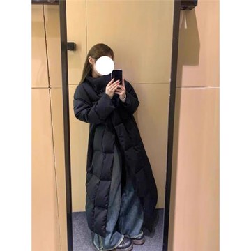 黑色羽絨服冬季女2025新款韓版加厚顯瘦中長款90白鴨絨寬松外套