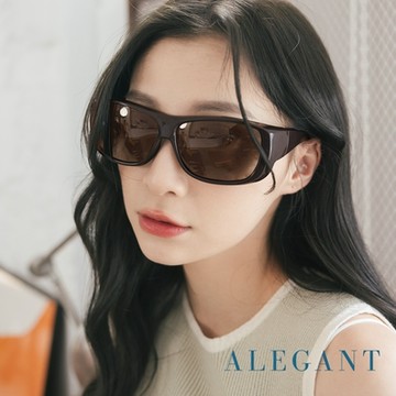 ALEGANT輕奢時尚雀茶棕透氣方框全罩式防滑彈力鏡腳防曬偏光墨鏡/外掛式UV400太陽眼鏡/包覆套鏡