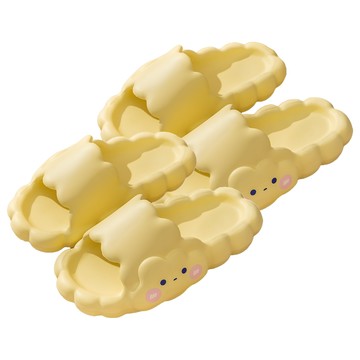雲朵拖鞋2雙入 可愛卡通造型室內拖鞋 柔軟舒適防滑 多色可選  240mm  黃色