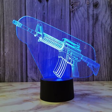 創意3d小夜燈七彩變色插電led觸摸臺燈臥室伴睡燈桌面擺件裝飾燈