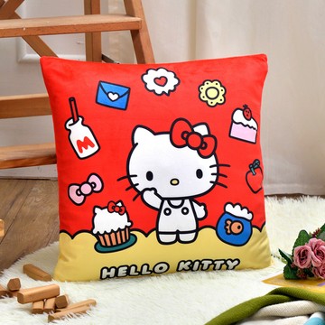 Fancy Belle 義大利《Sanrio-HELLO KITTY經典復古》麂皮靠墊 45*45CM