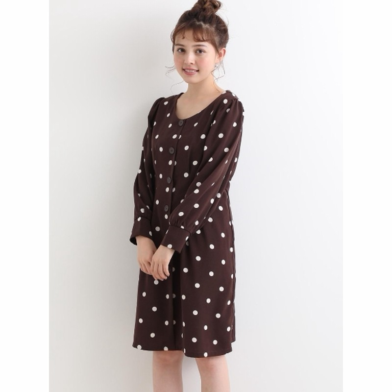 Majestic Legon マジェスティックレゴン レディース ポルカドットワンピース ブラウン柄 M 通販 Lineポイント最大1 0 Get Lineショッピング