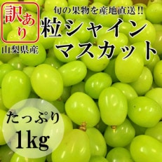 山梨県笛吹市産　シャインマスカット　訳あり粒　ご家庭用　1kg