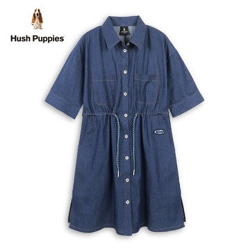 Hush Puppies 洋裝 女裝開襟趴趴狗休閒牛仔洋裝