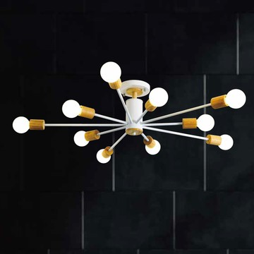 E27 原木簡約造型半吸頂燈 36-60331