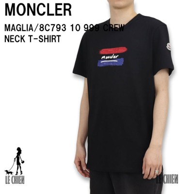 MONCLER モンクレール Tシャツ MAGLIA 8C793 10 999 CREW NECK T-SHIRTT コットン ブラック 半袖 メンズ レディース