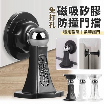 【EZlife】免打孔磁吸矽膠防撞門擋