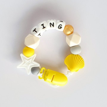 客製化 27公分 TING 星星 貝殼 奶嘴鏈