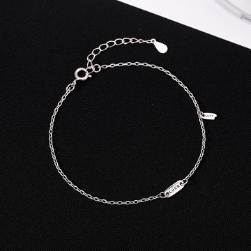 925純銀lucky字母手鏈女ins小眾設計新款潮輕奢簡約氣質手飾