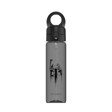 磁吸水壺 AquaStand Tritan 800cc - 附吸管 黑 - 迪士尼-星際大戰 Star Wars - 星際大戰 – 波巴·費特塗鴉黑線條