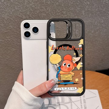 充氣可愛星星人適用iPhone17/15Plus/16Pro/14/13 隱形鏡頭支架蘋果磁吸殼 全包防摔硬殼 送鏡頭貼