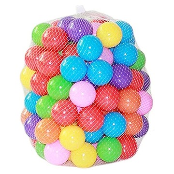 索樂生活空心塑膠彩球池 Set 50顆 MIT台灣製無毒塑料 繽紛四色 附網袋包裝  7cm  紅色 + 藍色 + 綠色 + 黃色