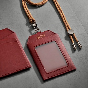 簡約證件套_勃根地紅|微光紙革