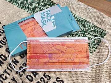 【出清買一送二共150片】成人防護口罩  富貴花開