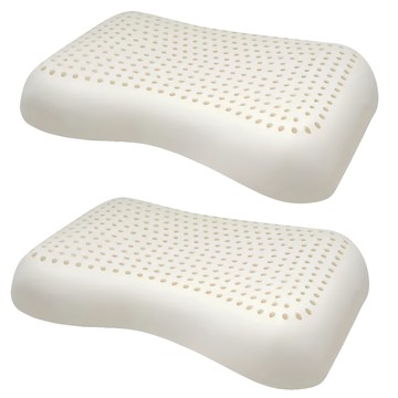LooCa 護頸深度睡眠乳膠枕 2個  56 x 36 x 11cm  護肩波型  1組