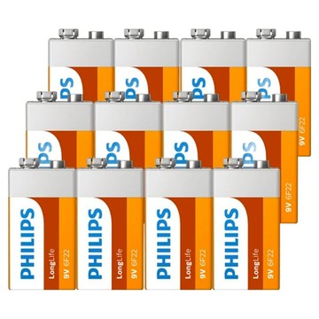 PHILIPS 飛利浦 台灣公司貨 9V碳鋅電池  12顆  1組